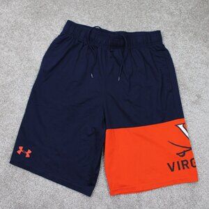 Virginia Cavaliers Shorts Mens Large Blue/Orange Under Armour Loose Fit Heatgear